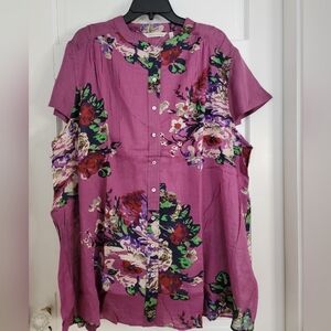 Soft Surroundings Bouquet Of Roses Tunic Women